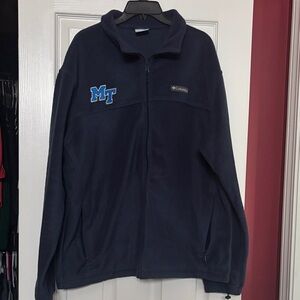 Columbia Navy Full-Zip Fleece Jacket with Blue MTU Patch